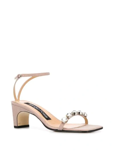 Shop Sergio Rossi Sr1 Glitter Crystal 60mm Sandals In Pink