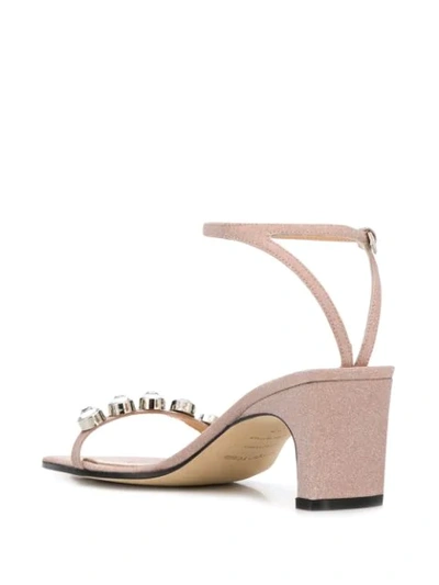 Shop Sergio Rossi Sr1 Glitter Crystal 60mm Sandals In Pink