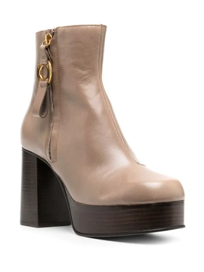 Shop See By Chloé Side-zip Ankle Boots In Neutrals