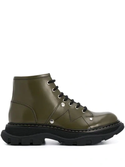 Shop Alexander Mcqueen Chunky Lace-up Boots In Green