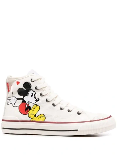 Shop Moa Master Of Arts Mickey Mouse High-top Sneakers In White