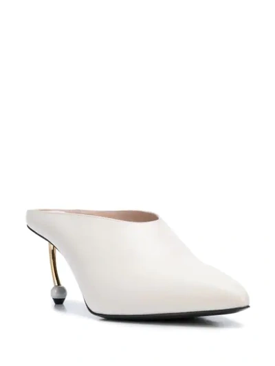 Shop Coliac Embellished Heel Mules In White