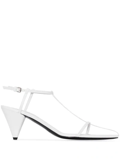 Shop Jil Sander Caged 65mm Sandals In White