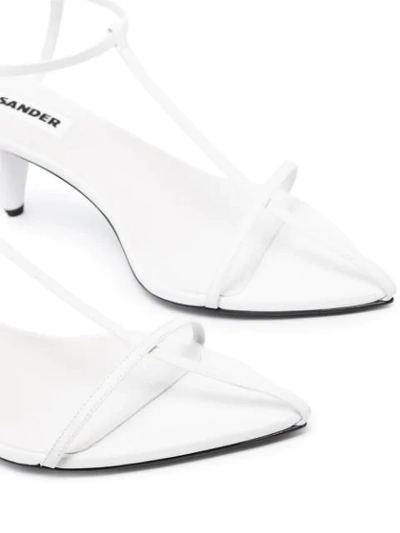 Shop Jil Sander Caged 65mm Sandals In White