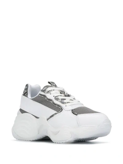 Shop Emporio Armani Chunky Monogram Print Sneakers In White