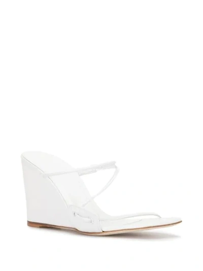Shop Christopher Esber Alexa Wedge Sandals In White