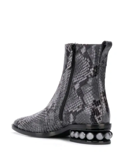 Shop Nicholas Kirkwood Casati Snakeskin Ankle Boots In Grey