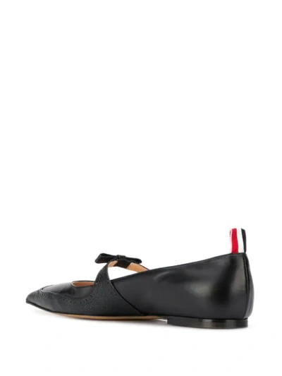 Shop Thom Browne Bow Detail Ballerina Shoes In Black