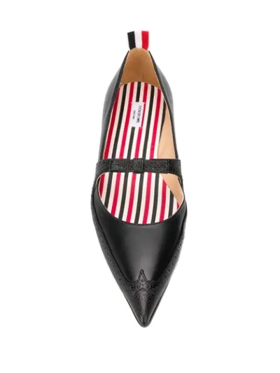 Shop Thom Browne Bow Detail Ballerina Shoes In Black