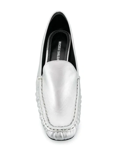 Shop Nicole Saldaã±a Ryan Low-heel Loafers In Silver
