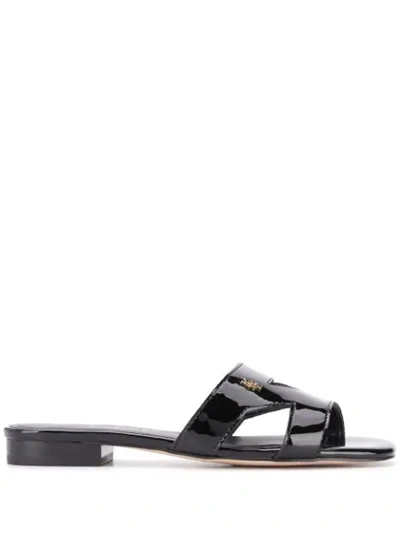 Shop Kurt Geiger Odina Low Heel Sandals In Black