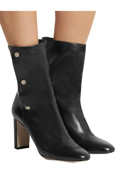 Shop Jimmy Choo Dayno Leather Ankle Boots In Black