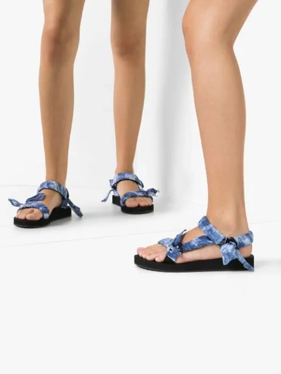 Shop Arizona Love Knotted Strap Flat Sandals In Blue
