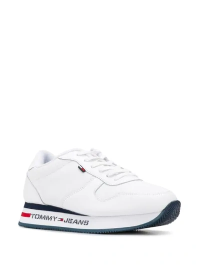 Shop Tommy Jeans Logo Print Low Top Sneakers In White