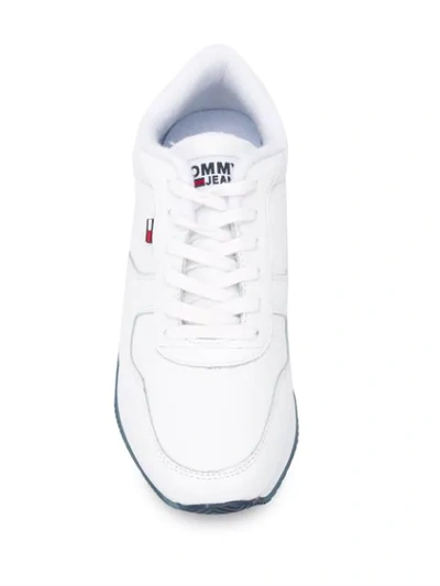 Shop Tommy Jeans Logo Print Low Top Sneakers In White