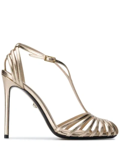 Shop Alevì Toni 120mm Strappy Pumps In Gold