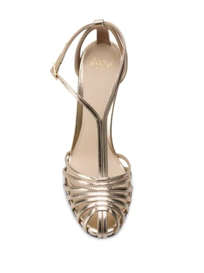 Shop Alevì Toni 120mm Strappy Pumps In Gold
