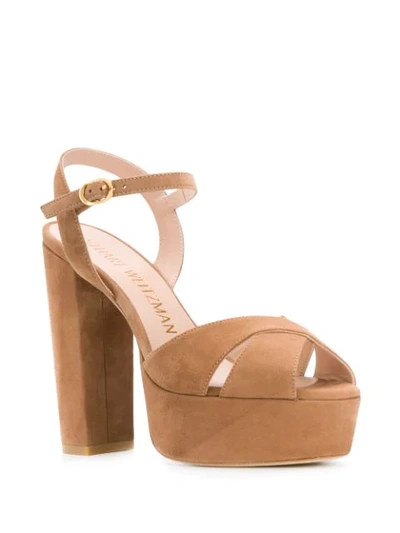 Stuart Weitzman Jerry Suede Platform Sandals In Neutrals
