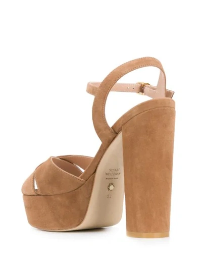 Stuart Weitzman Jerry Suede Platform Sandals In Neutrals