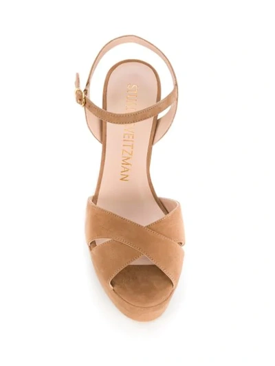 Stuart Weitzman Jerry Suede Platform Sandals In Neutrals