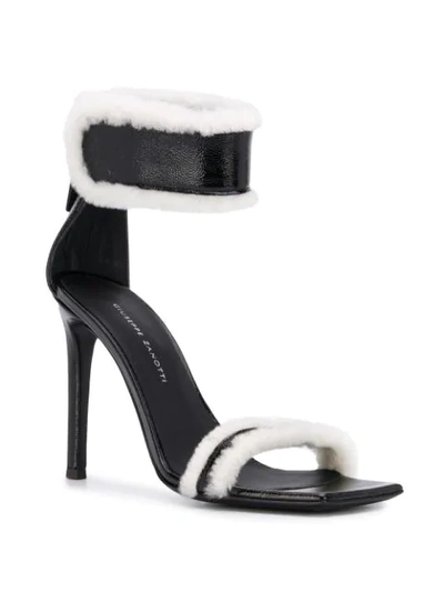 Shop Giuseppe Zanotti Vanilla Winter Shearling-trimmed Sandals In Black