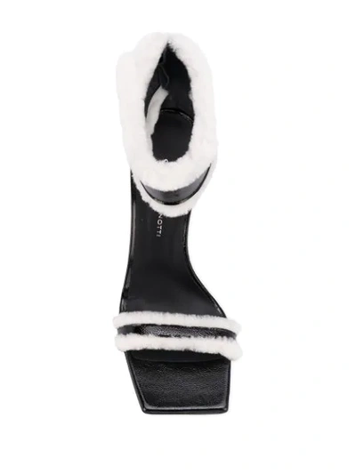 Shop Giuseppe Zanotti Vanilla Winter Shearling-trimmed Sandals In Black