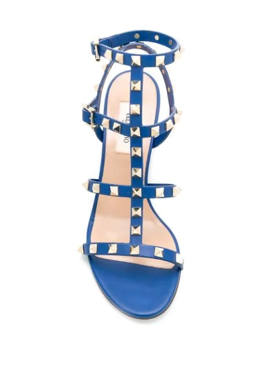 Shop Valentino Rockstud Sandals In Blue