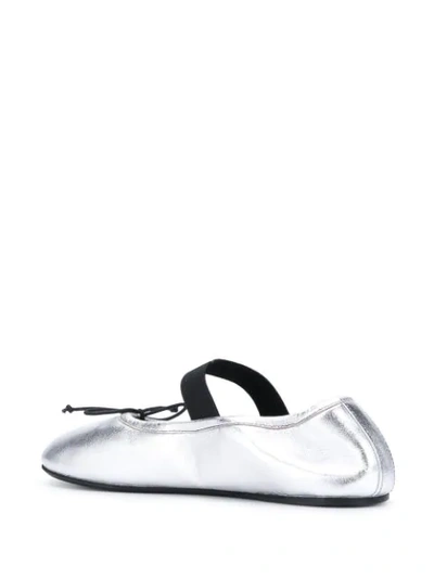 Shop Marni Metallic-effec Ballerina Shoes In Silver