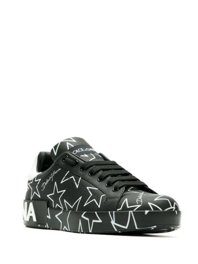 Shop Dolce & Gabbana Millenials Star Print Sneakers In Black