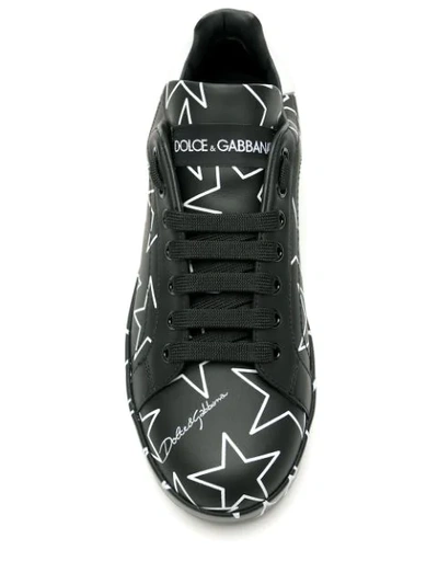 Shop Dolce & Gabbana Millenials Star Print Sneakers In Black