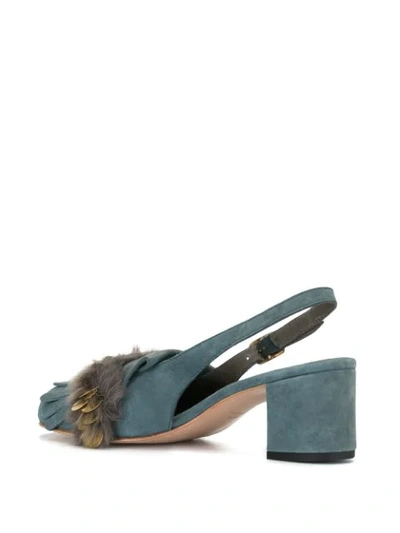 Shop Kolor Tassel 70mm Heeled Pumps In Blue