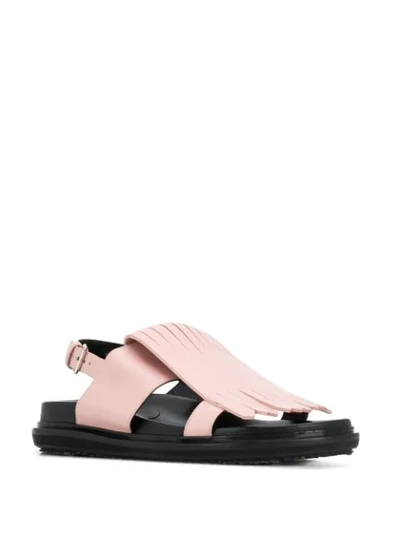 Shop Marni Fringed Fussbett Sandals In Pink