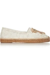 DOLCE & GABBANA Swarovski Crystal-Embellished Lace Espadrilles