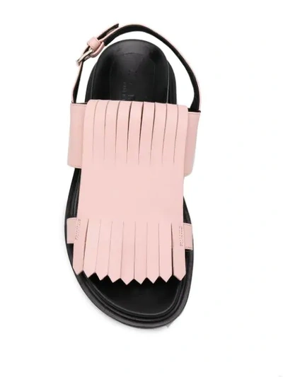 Shop Marni Fringed Fussbett Sandals In Pink