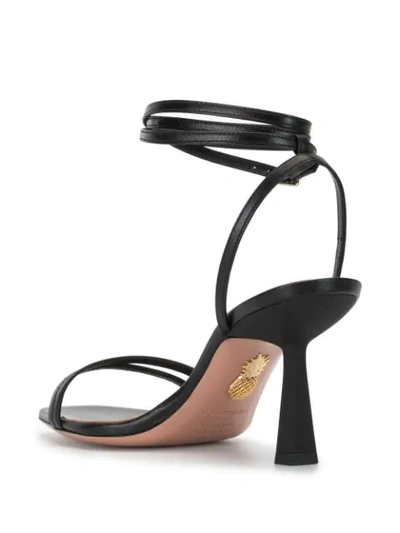 Shop Aquazzura Ankle-strap Leather Sandals In Black