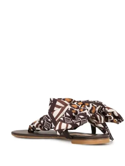 Shop Avec Modération Scarf-tie Sandals In Brown
