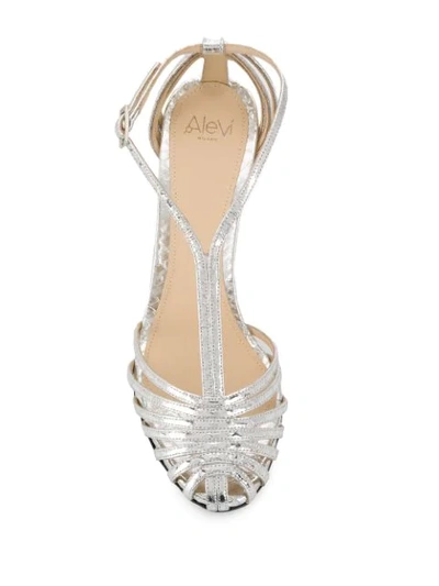 Shop Alevì Strappy Sandals In Silver