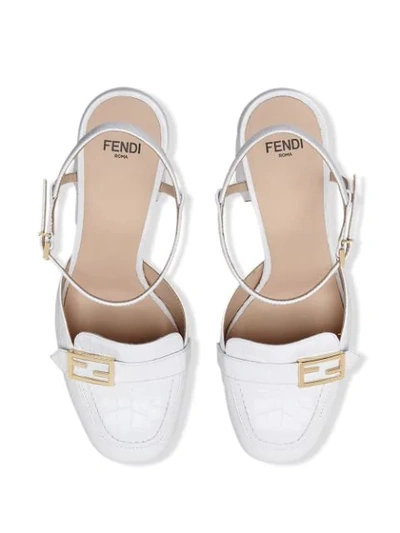 Shop Fendi Promenade 105mm Loafers In White