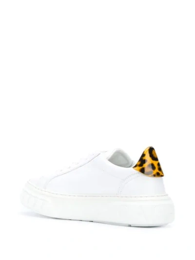 Shop Casadei Contrast-heel Sneakers In White