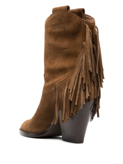 Shop Ash Tasselled Suede Boots In Brown