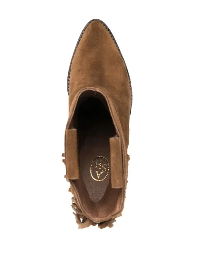 Shop Ash Tasselled Suede Boots In Brown