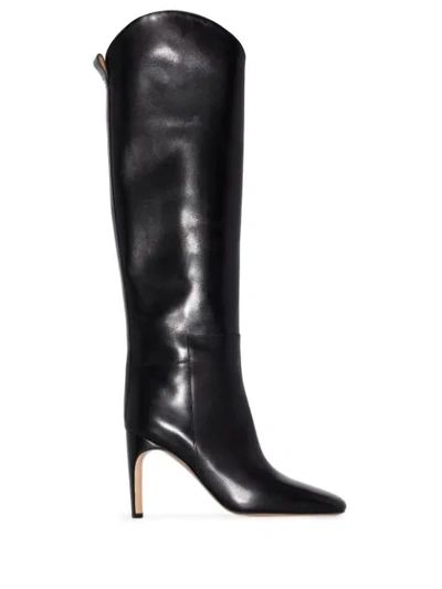 Shop Jil Sander Square-toe 95mm Knee-high Boots In Black