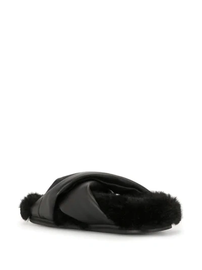 Shop Simone Rocha Crossover Strap Slippers In Black