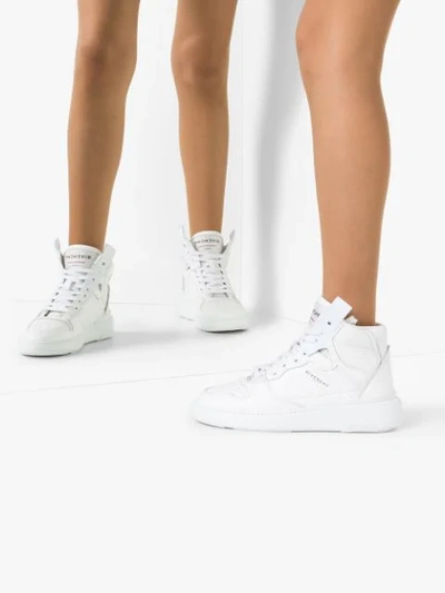 Shop Givenchy Hi-top Wing Basketball Sneakers In White