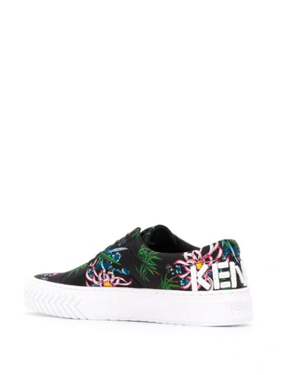 Shop Kenzo Floral Print Sneakers In Black