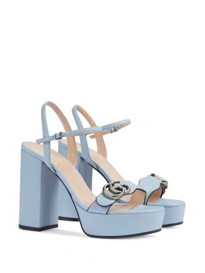 Shop Gucci 115mm Block Heel Sandals In Blue