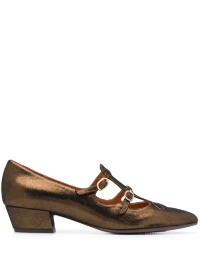 Shop Chie Mihara Pointed Metallic Pumps In Gold