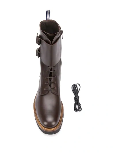 Shop Scarosso Ankle Lace-up Boots In Brown