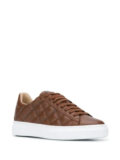 Shop Fabiana Filippi Quilted Low-top Sneakers In Brown