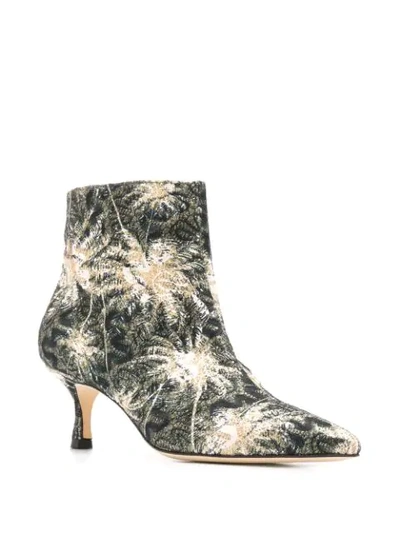 Shop Polly Plume Janis Floral Ankle Boots In Green